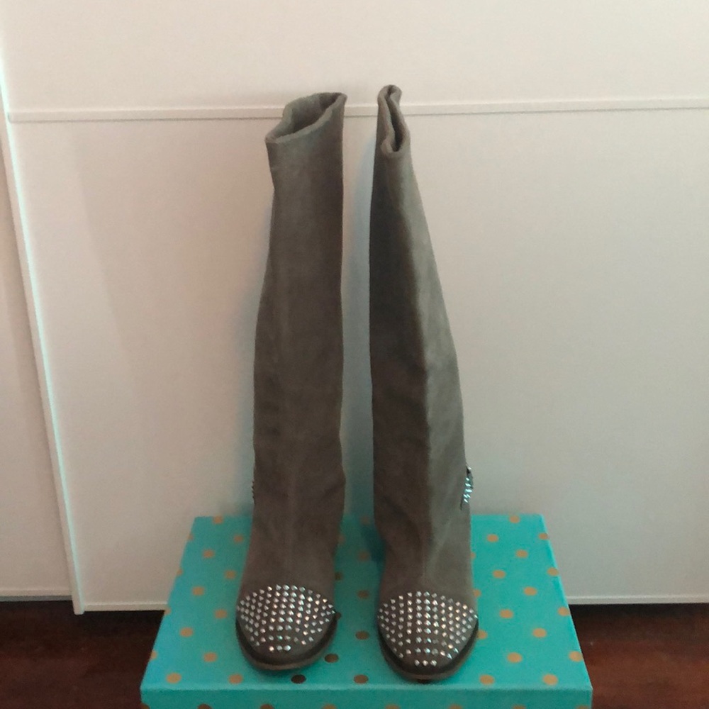 Kelsi dagger suede boots with stud detail